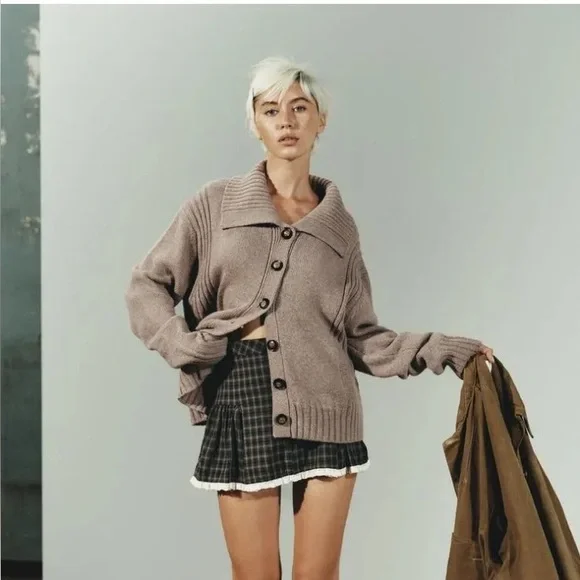 ZARA RIB TRIM CARDIGAN - Picture 9 of 9